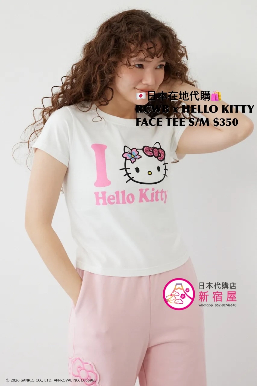 RODEO CROWNS WIDE BOWL x HELLO KITTY FACE T-SHIRT