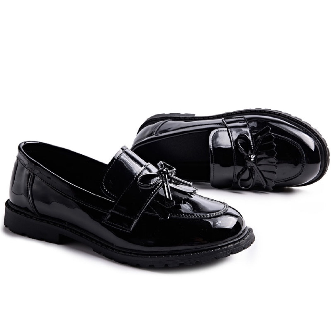 香港新款女仔中學生亮光皮鞋DY003