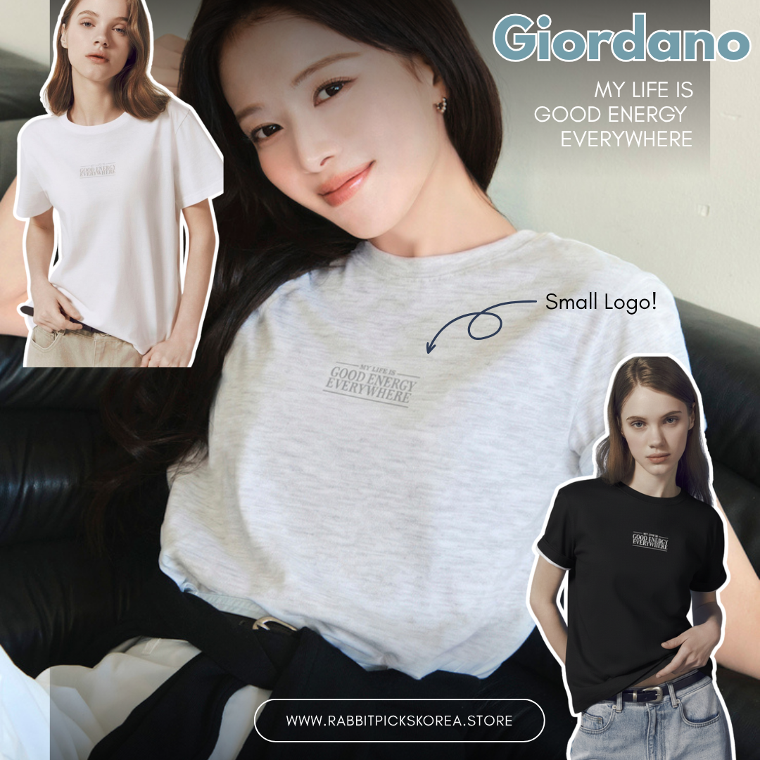 Giordano 經典標語印花短袖T恤 (Small Logo)