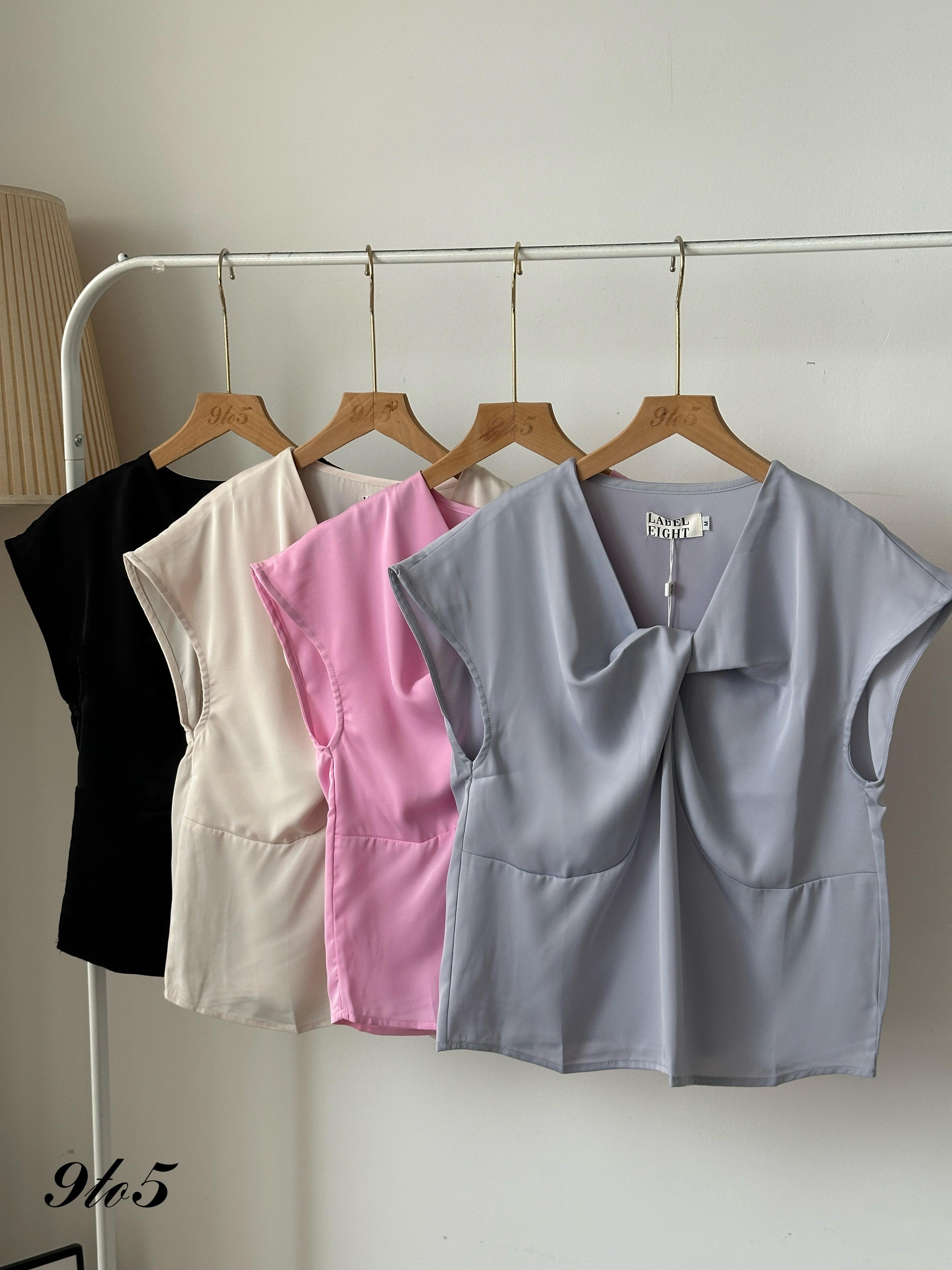 T3994 Cape Sleeve Ruched Top - 4 Colors 