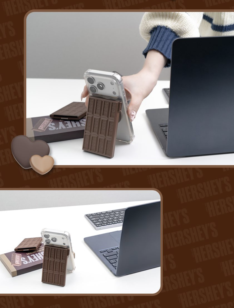 韓國 HERSHEY'S Kisses 朱古力磚 MagSafe 磁吸卡套支架 ｜ Magnetic Card Wallet