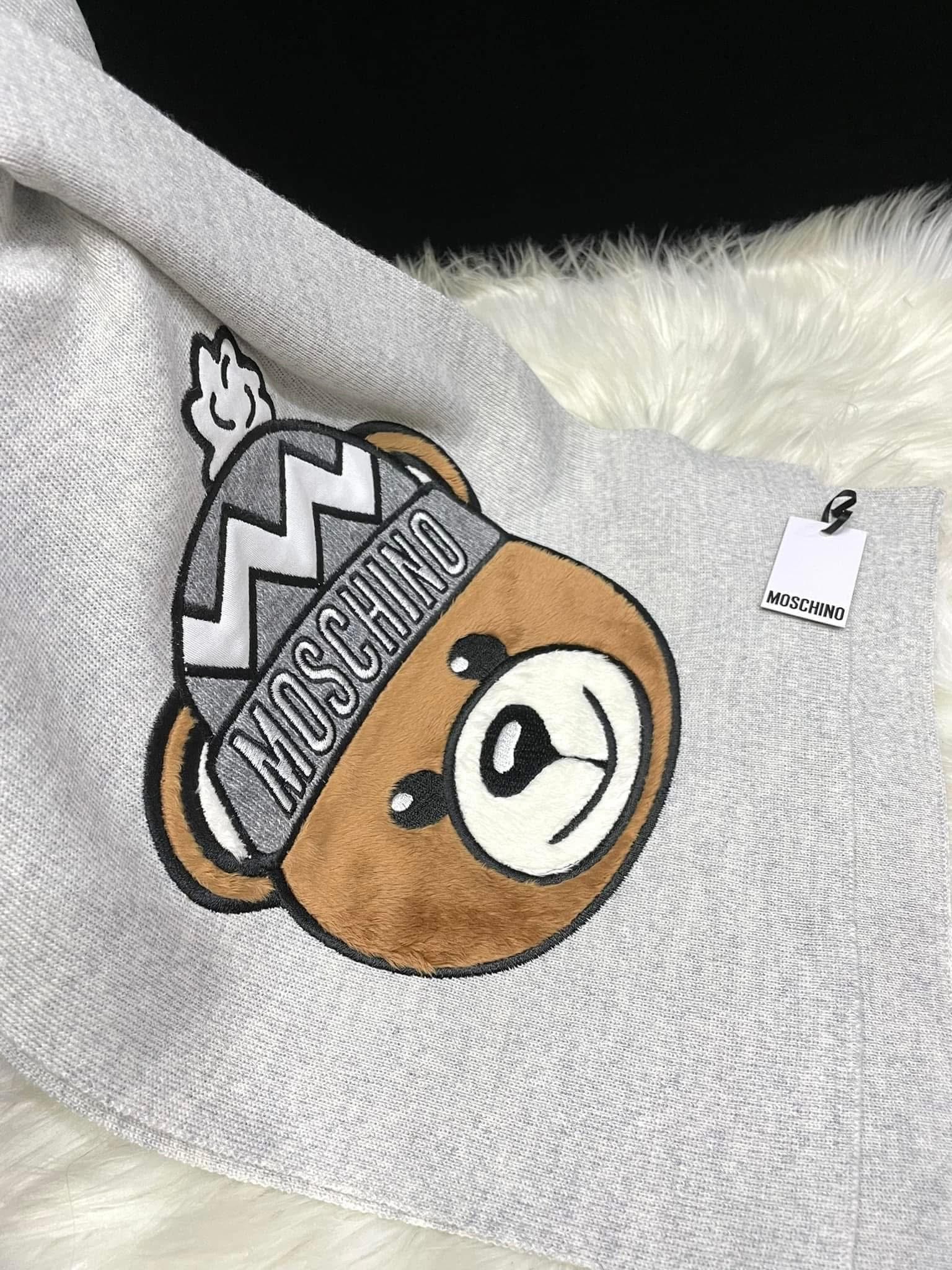 Moschino scarf grey/bear