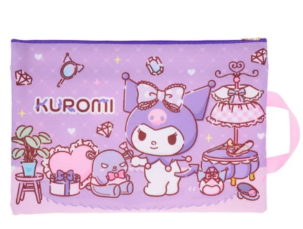 Kuromi F4雙拉鍊布文件袋連手挽