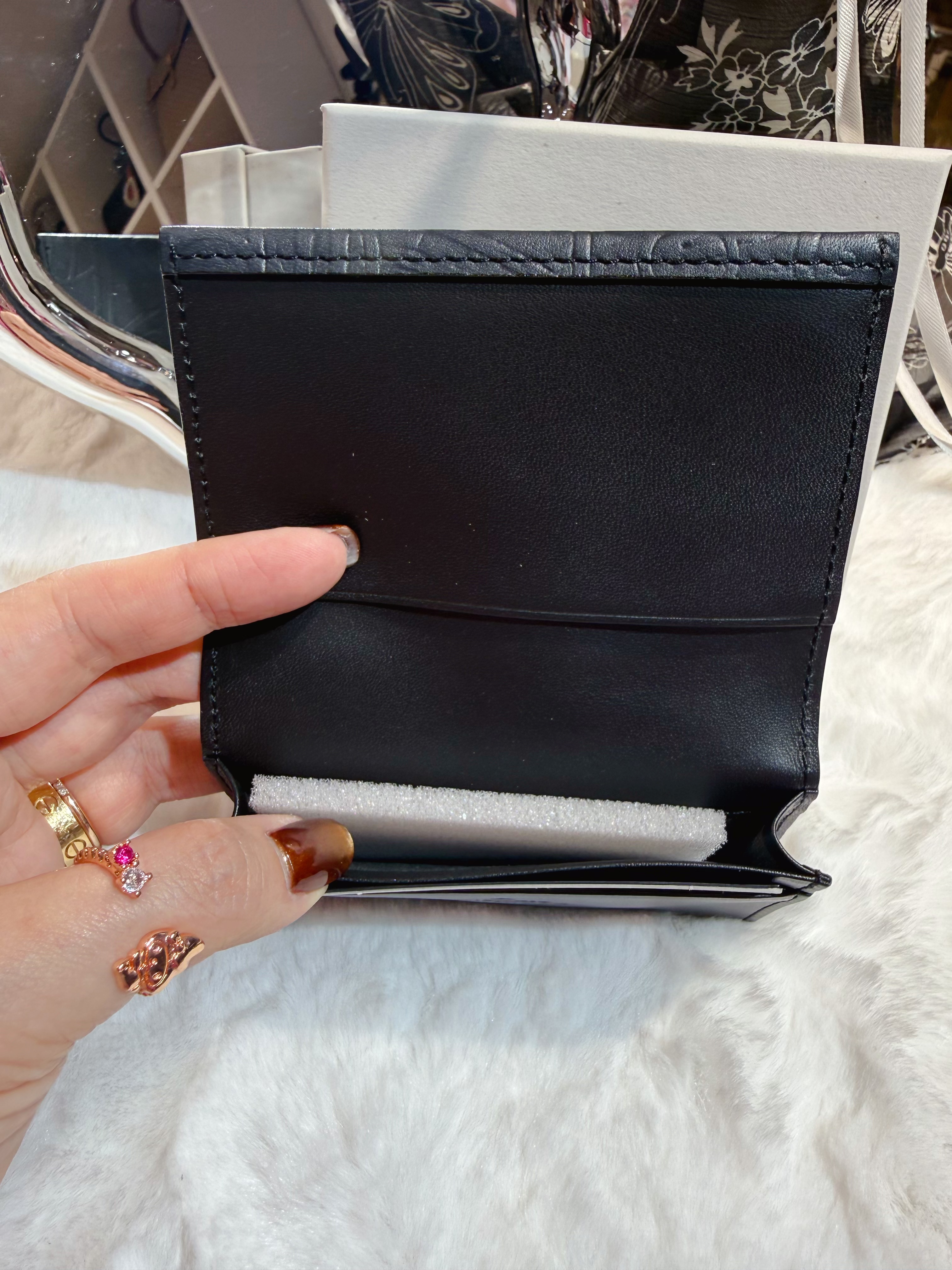 VW flap card holder ord leather/blk