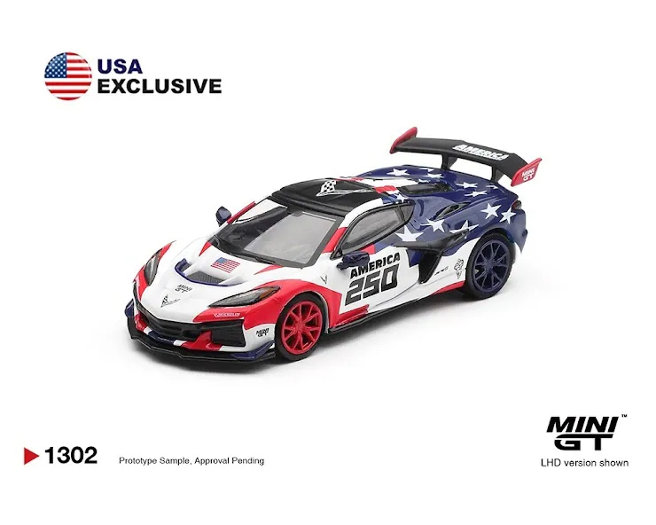 (預訂 Pre Order) Mini GT ( MGT01302-BL ) Chevrolet Corvette ZR1 America 250 USA Exclusive LHD / Blister Packaging