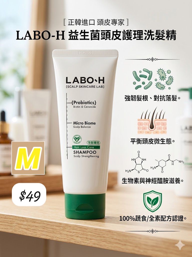 M-2605-LABO-H】益生菌頭皮護理洗髮精112ml-6月9號到貨