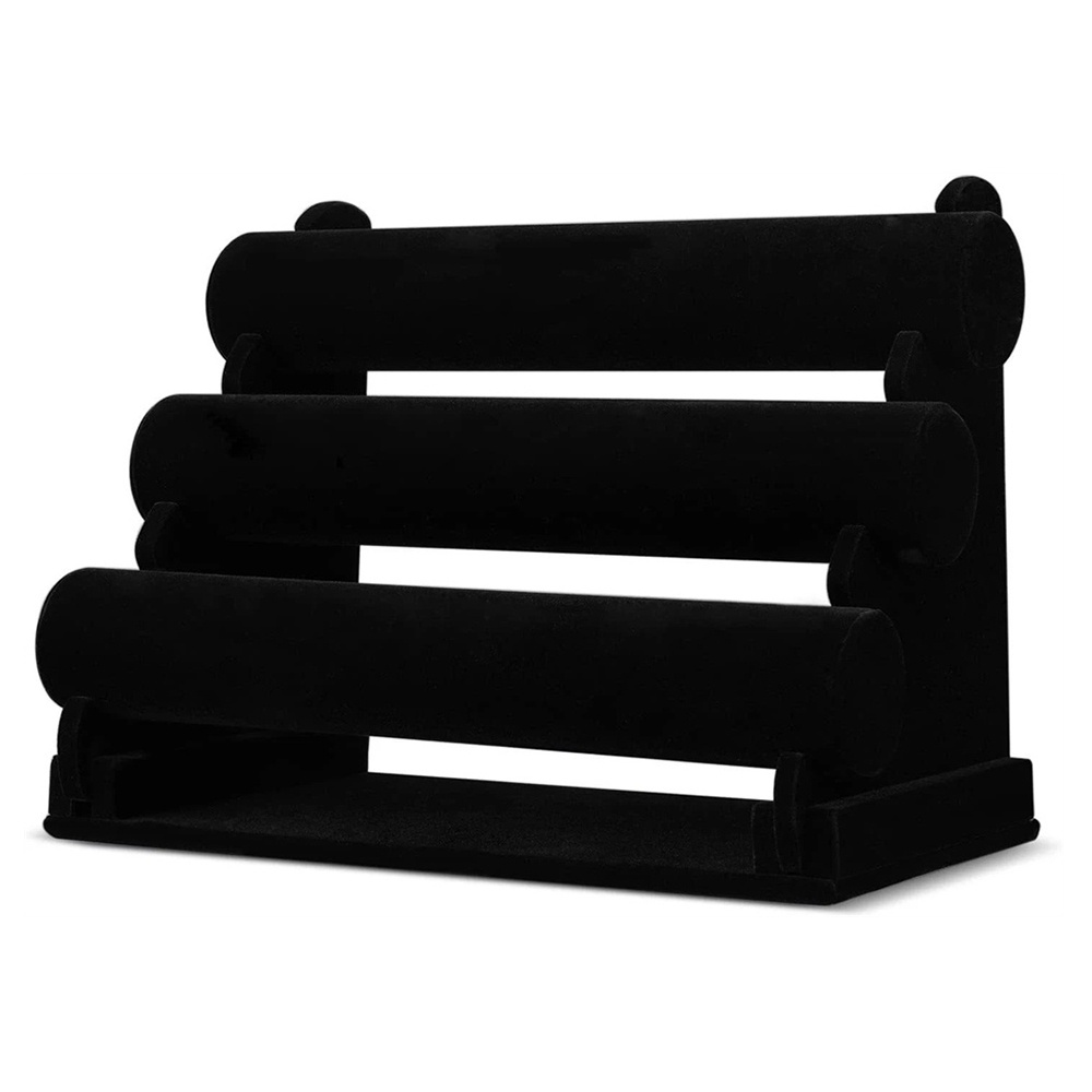 絨布三層手鐲展示架 黑色 UB0258