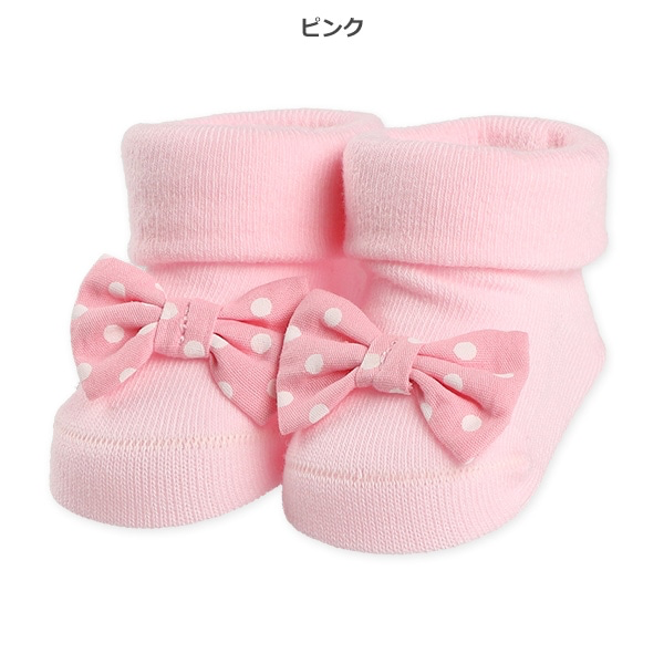 🇯🇵預訂 日本直送🇯🇵兩色立體蝴蝶結新生兒襪