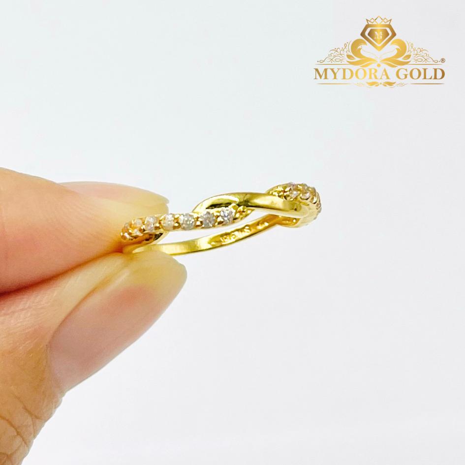 MYDORA Cincin Batu CZ Spiral Rope l EMAS 916/22K