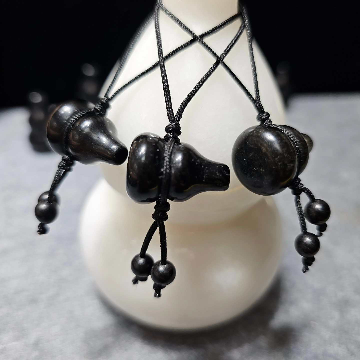 化病辟邪黑曜石葫蘆吊飾