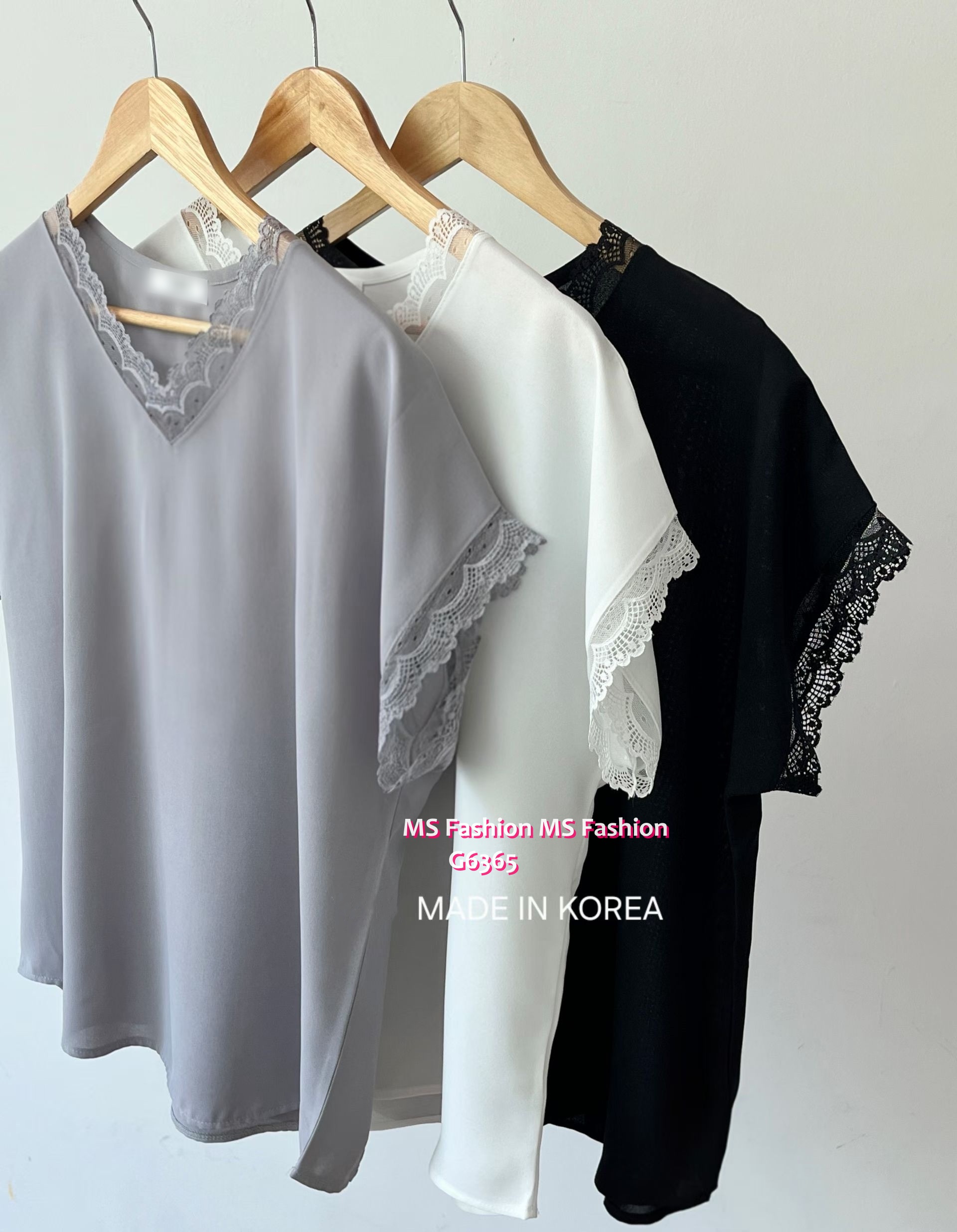 G6365 韓國🇰🇷V領lace top