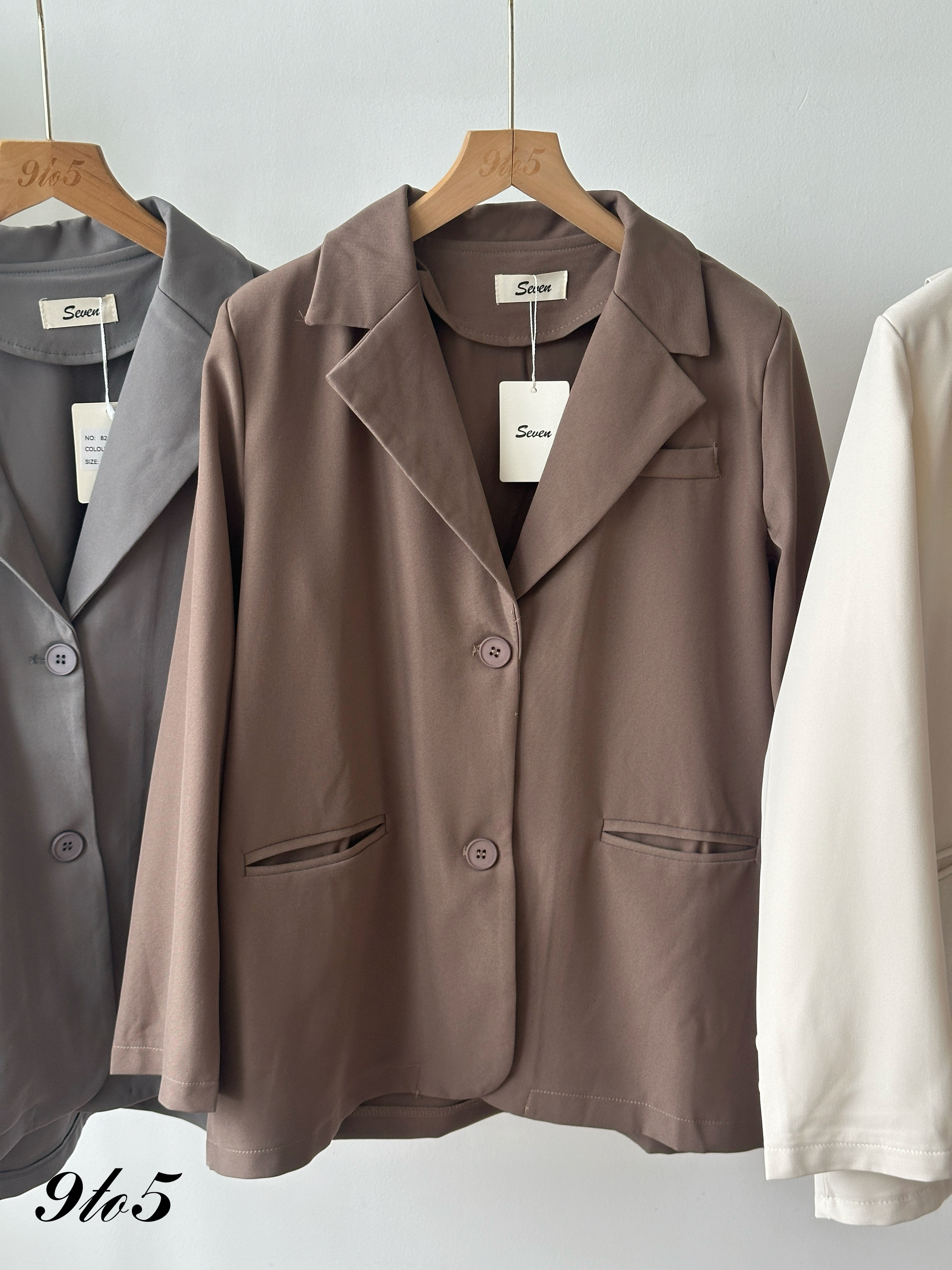 T4349 Long Sleeve Oversized Blazer - 3 Colors 