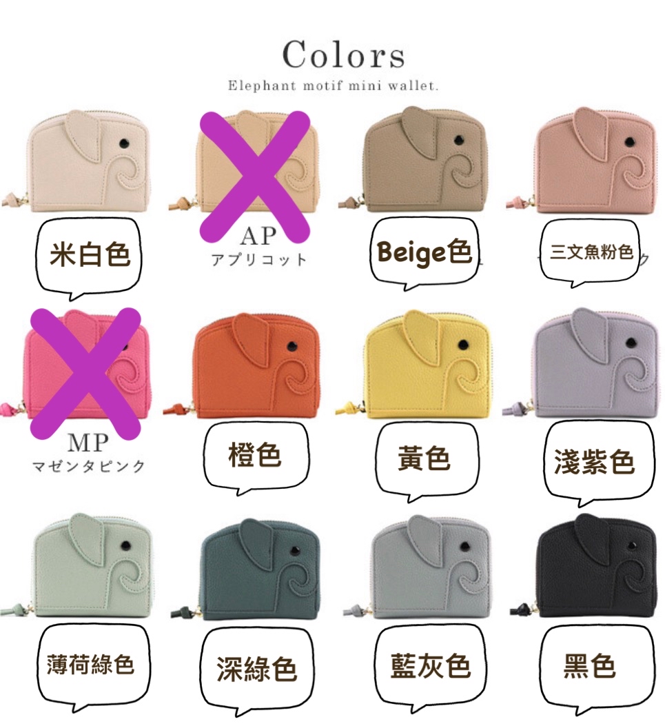 ⏰限時優惠至10月30號🔥【LIZDAYS】防盜刷RFID可愛大象短銀包（多色可選）
