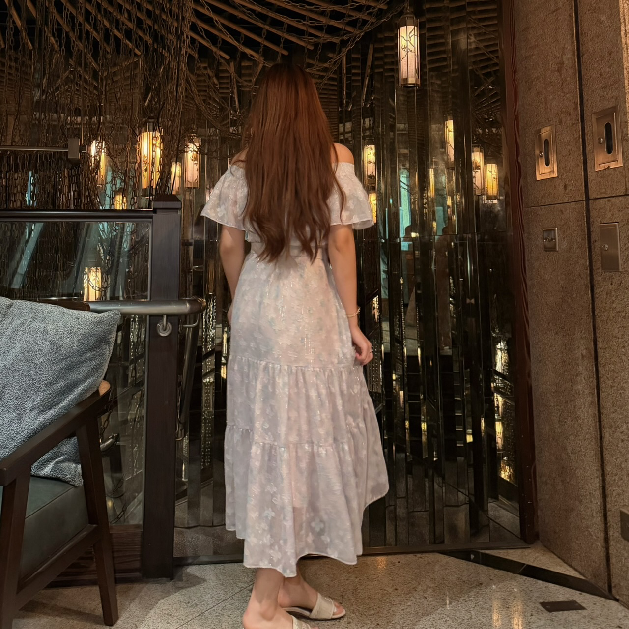#HANNA-made# Gilded Garden Jacquard Dress