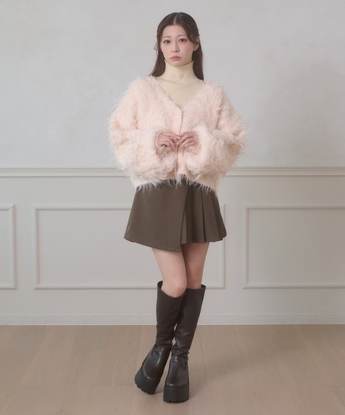 毛絨絨淨色外套