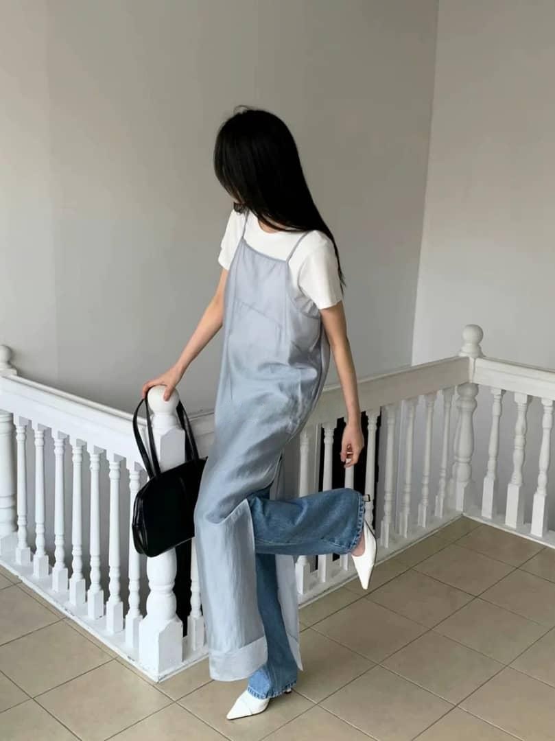 Minimalist Silky Camisole Long Top‖ 简约丝感吊带长版上衣 KR02622203