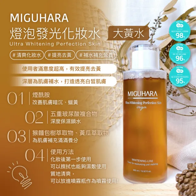 韓國🇰🇷直送✈️升級版MIGUHARA燈泡發光化妝水400ml