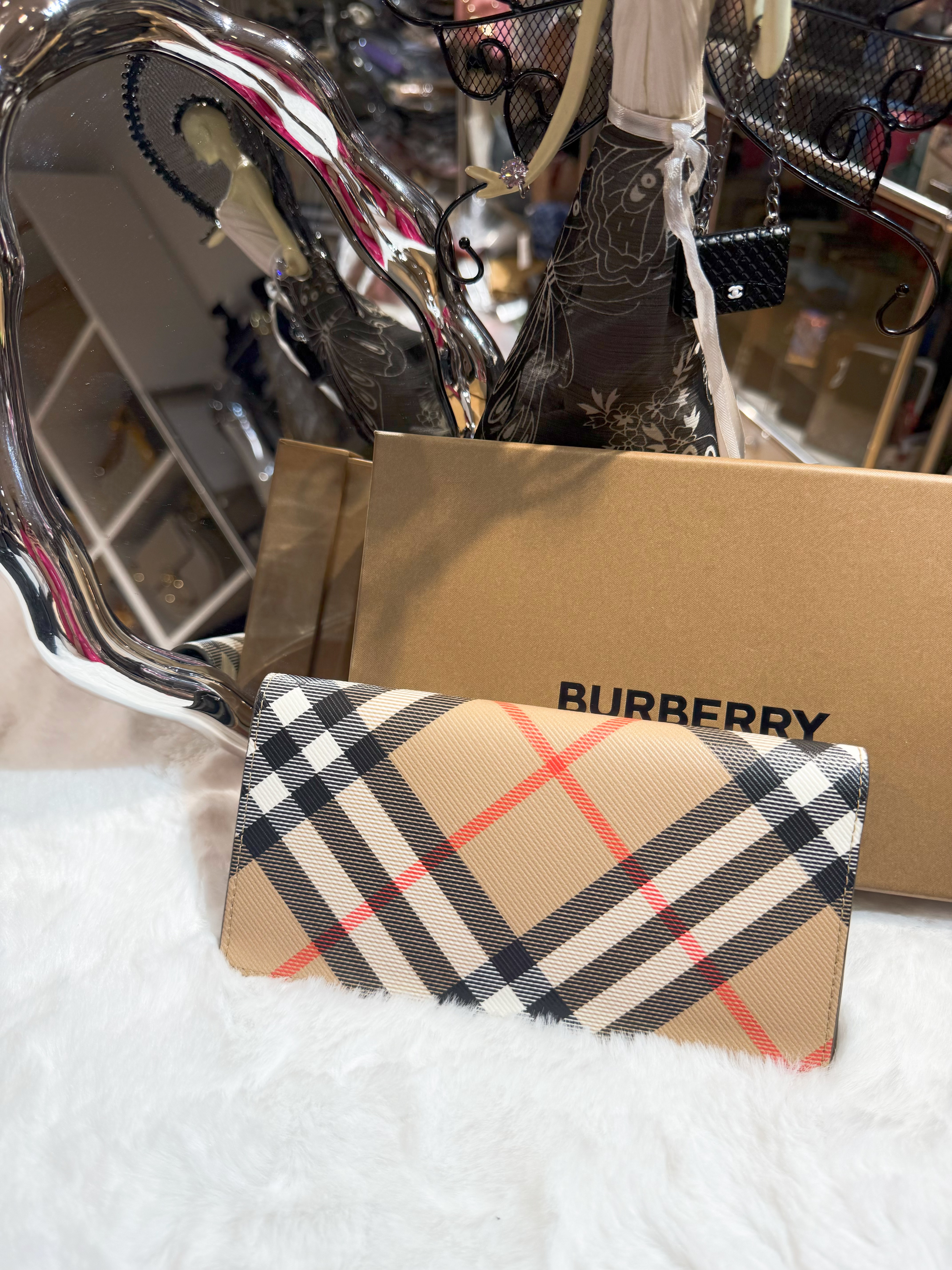 Burberry slim long wallet check