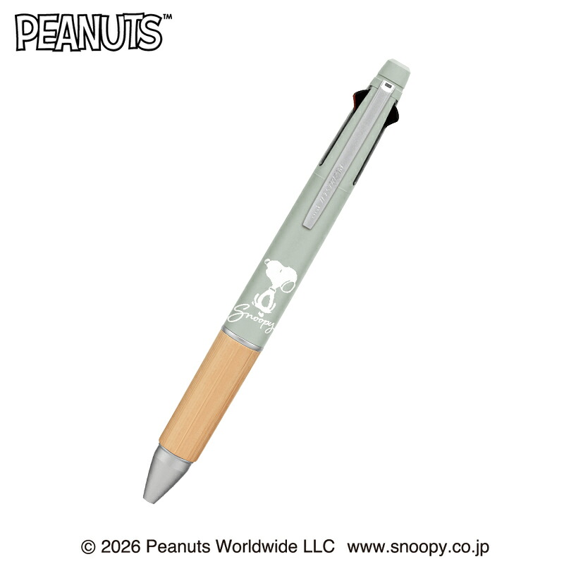 現貨｜Snoopy 日本製 uni Jetstream 4&1 Bamboo 多功能 5用筆 0.5mm 4色原子筆 + 0.5mm 鉛芯筆 (308047)