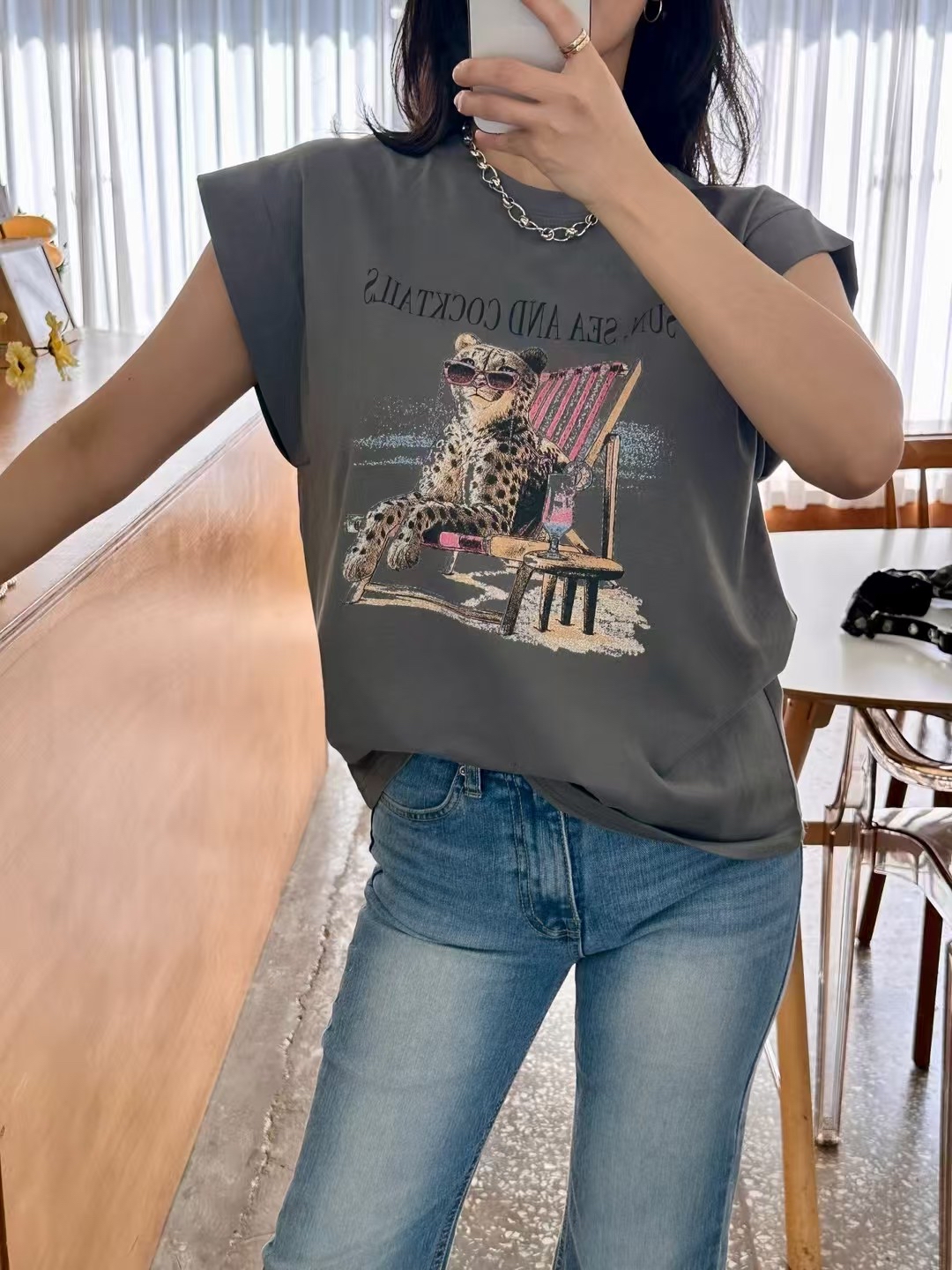 🇰🇷K5583 cotton印卡通膊短袖tee