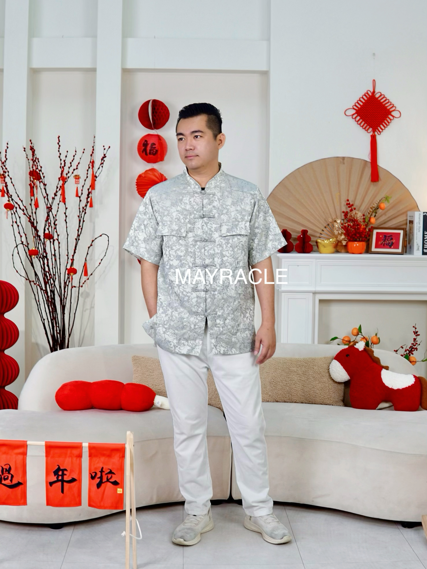 CNY 2027 Oversized Floral Men Shirt (Pre-order)