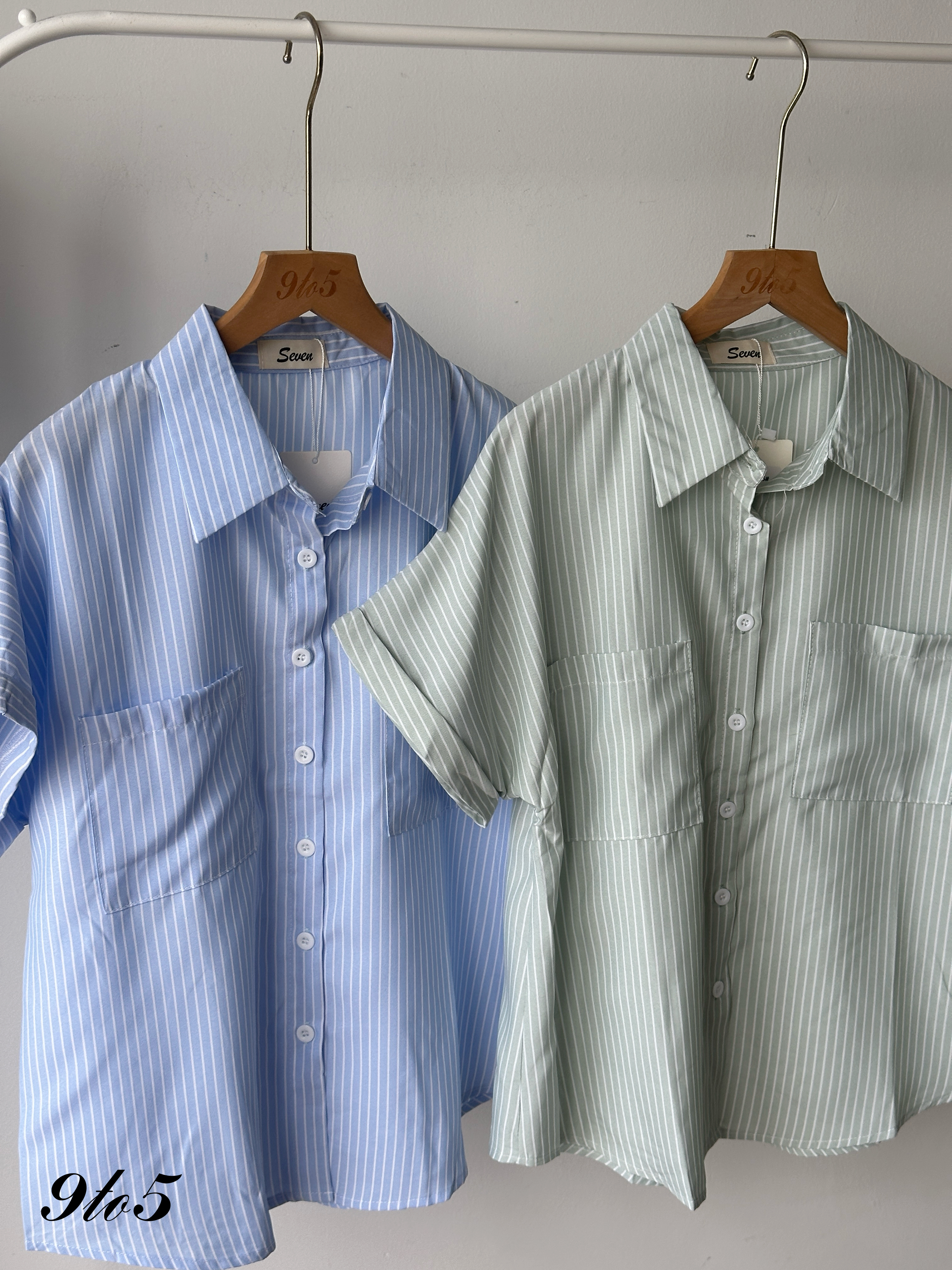 T4238 Short Sleeve Stripe Shirt - 4 Colors 
