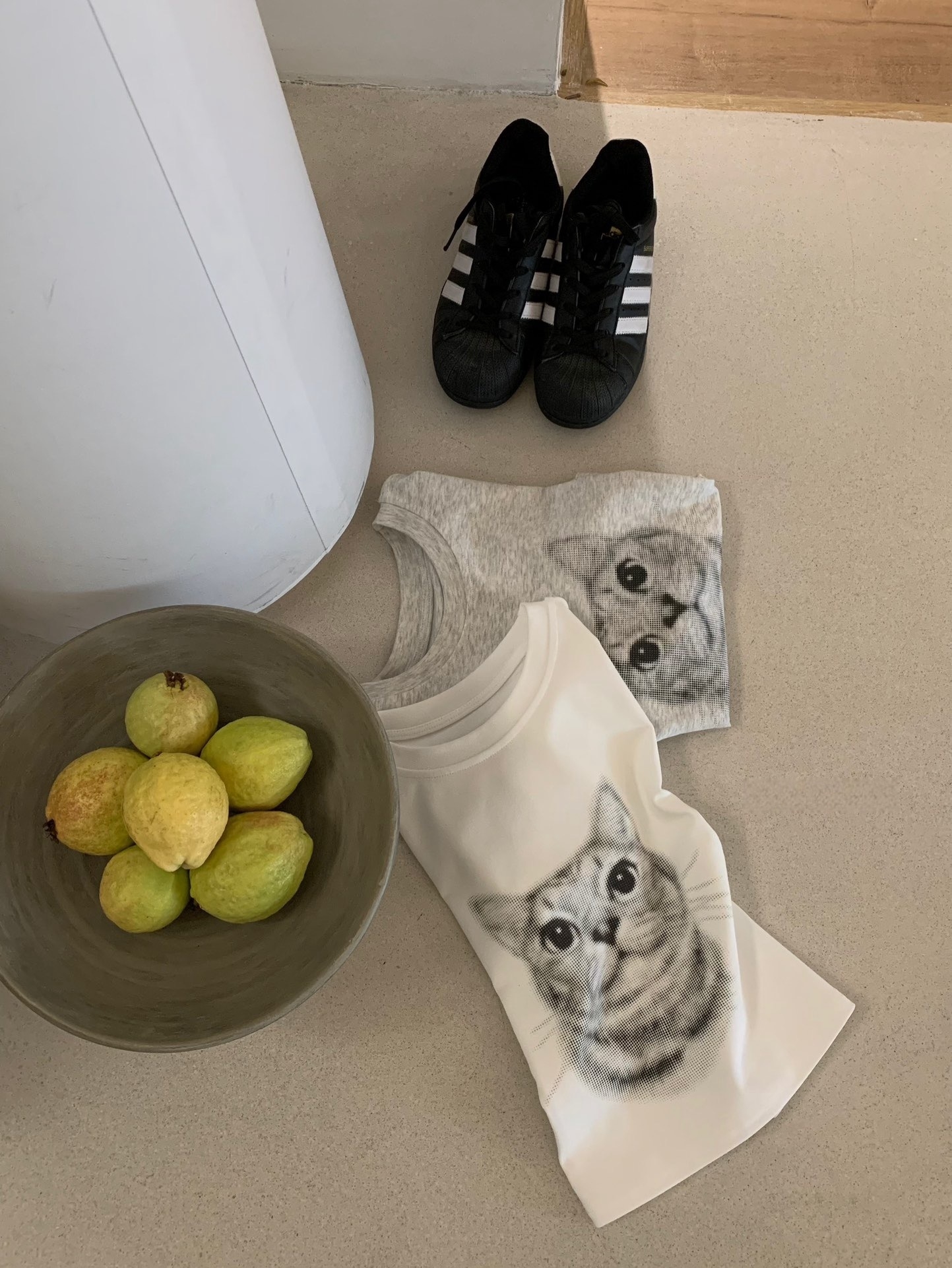 Oh Kitty Roundneck T-shirt Ins风可爱猫咪印花圆领短款Tee ( 2 colours )