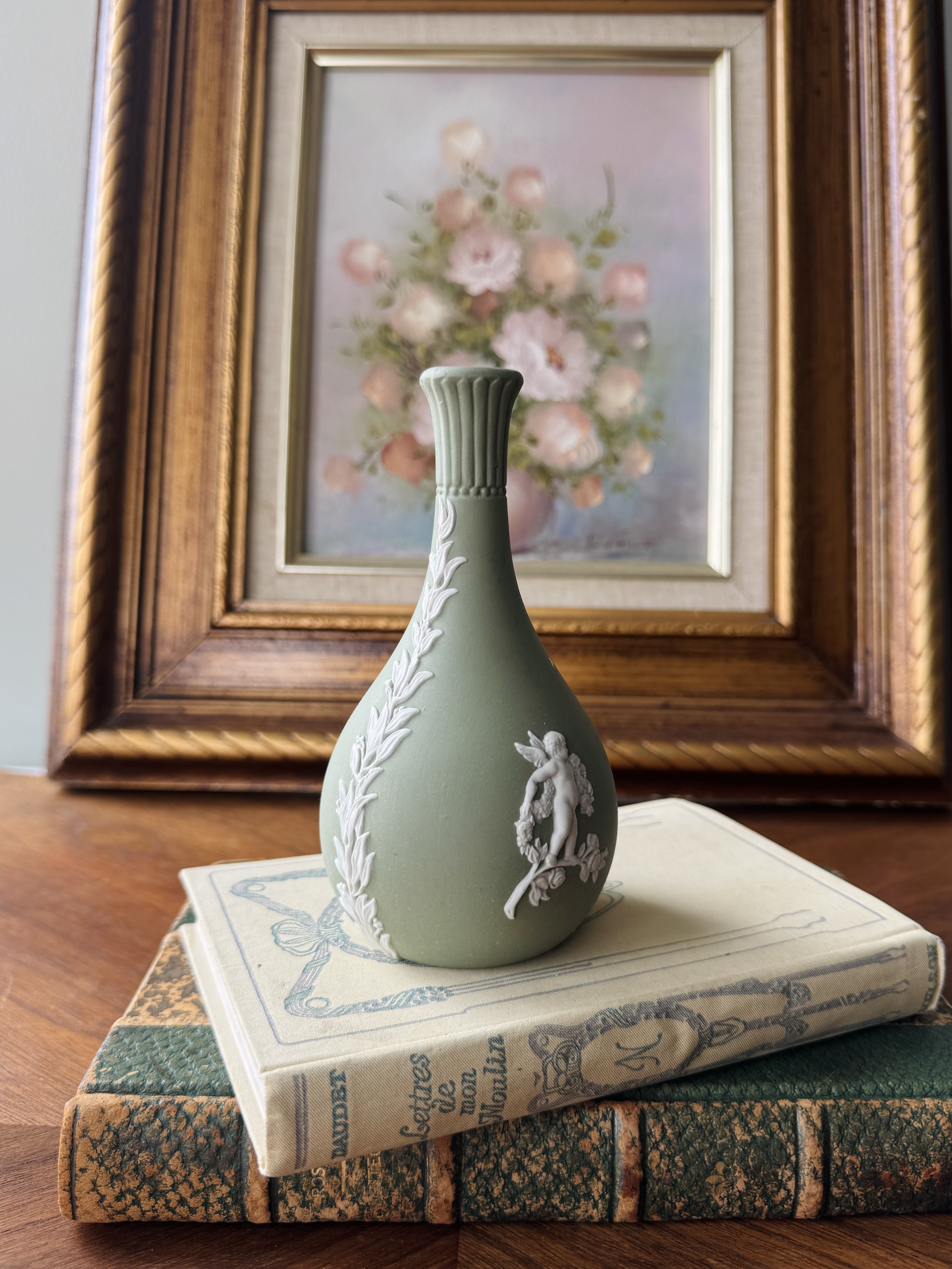 Vintage Wedgwood Green Jasper Bud Vase (MT2461)