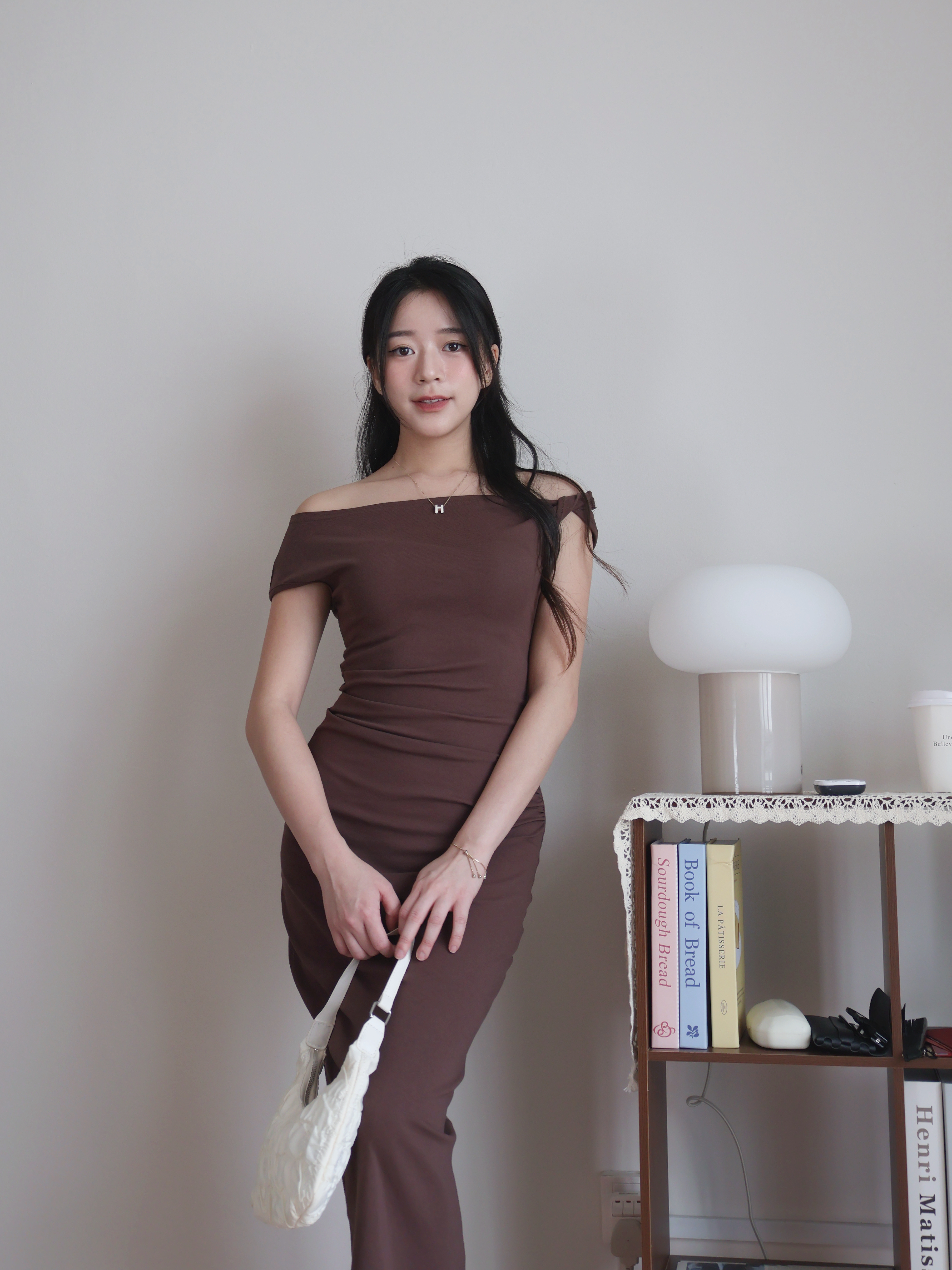 Vaeda Off-Shoulder Dress | Brown