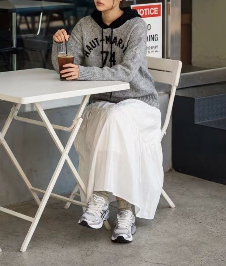 撞色帽英文子針織Top 