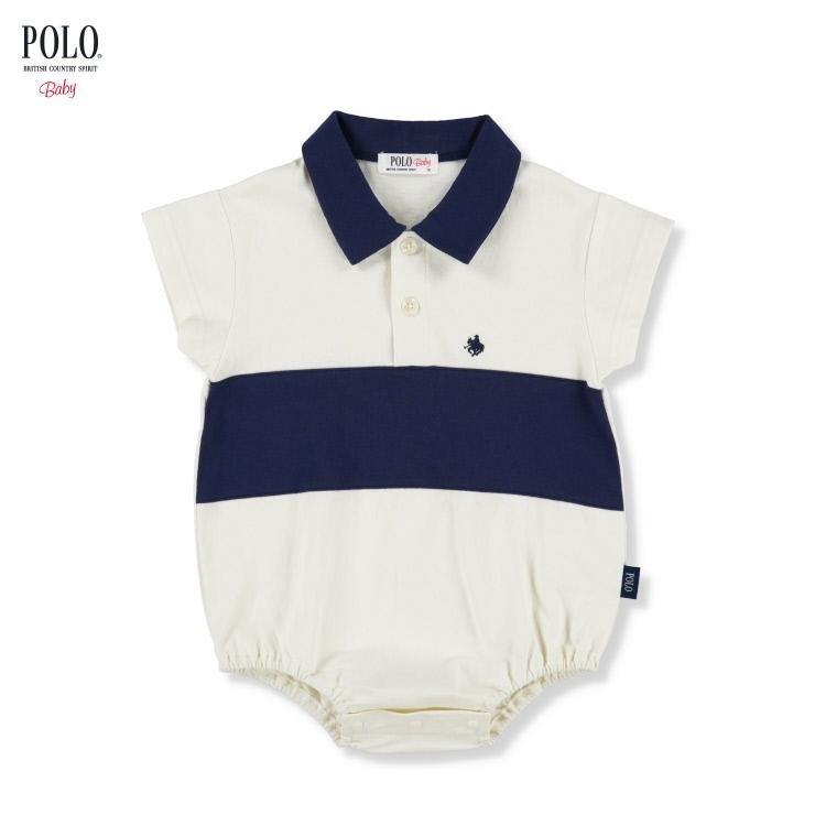 🇯🇵限量預訂 日本直送🇯🇵Polo Baby四色小馬刺繡粗條紋企領短袖包屁衣