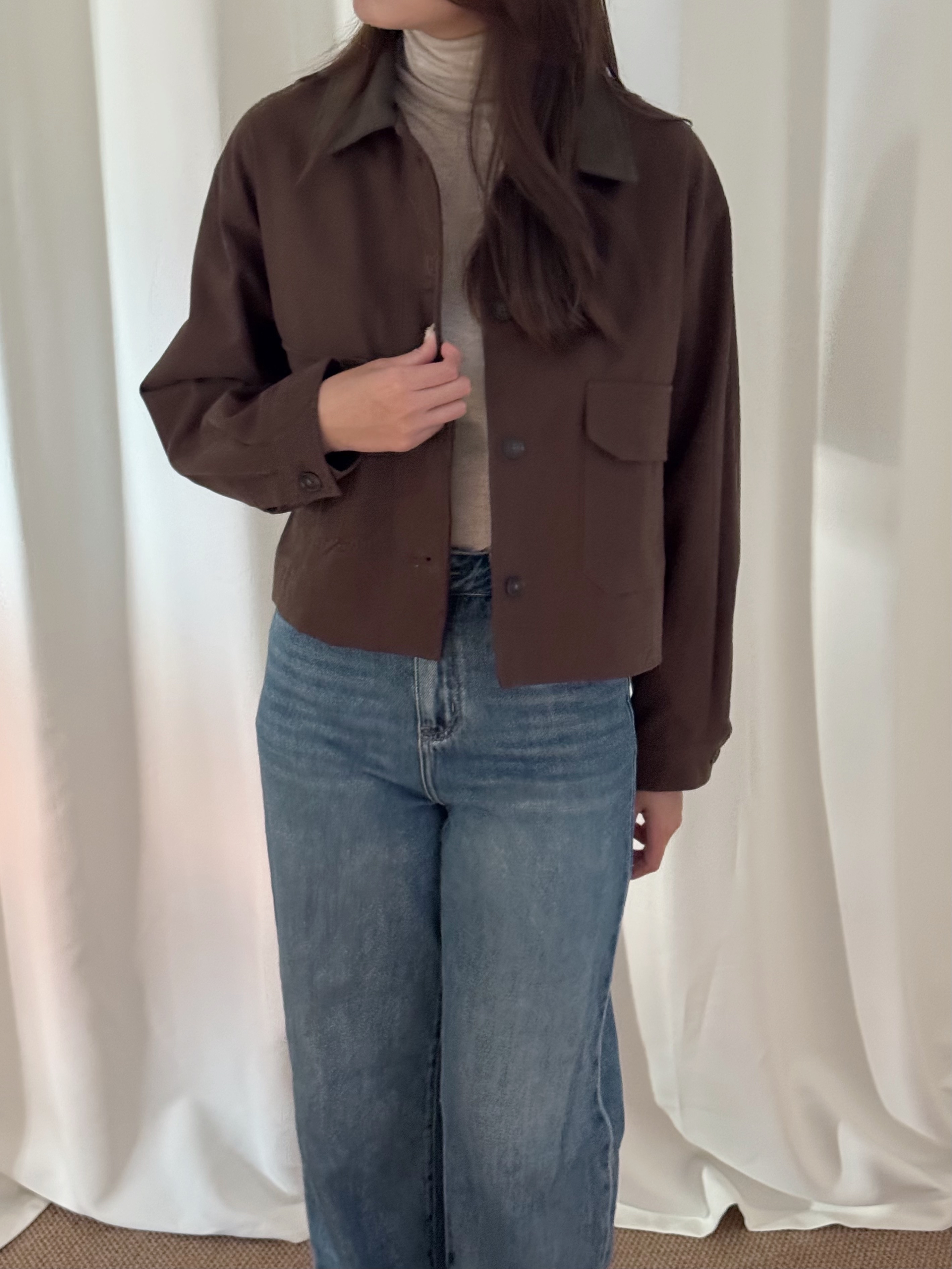 [巴恩風外套!]Leather Collar Barn Jacket(兩色入)