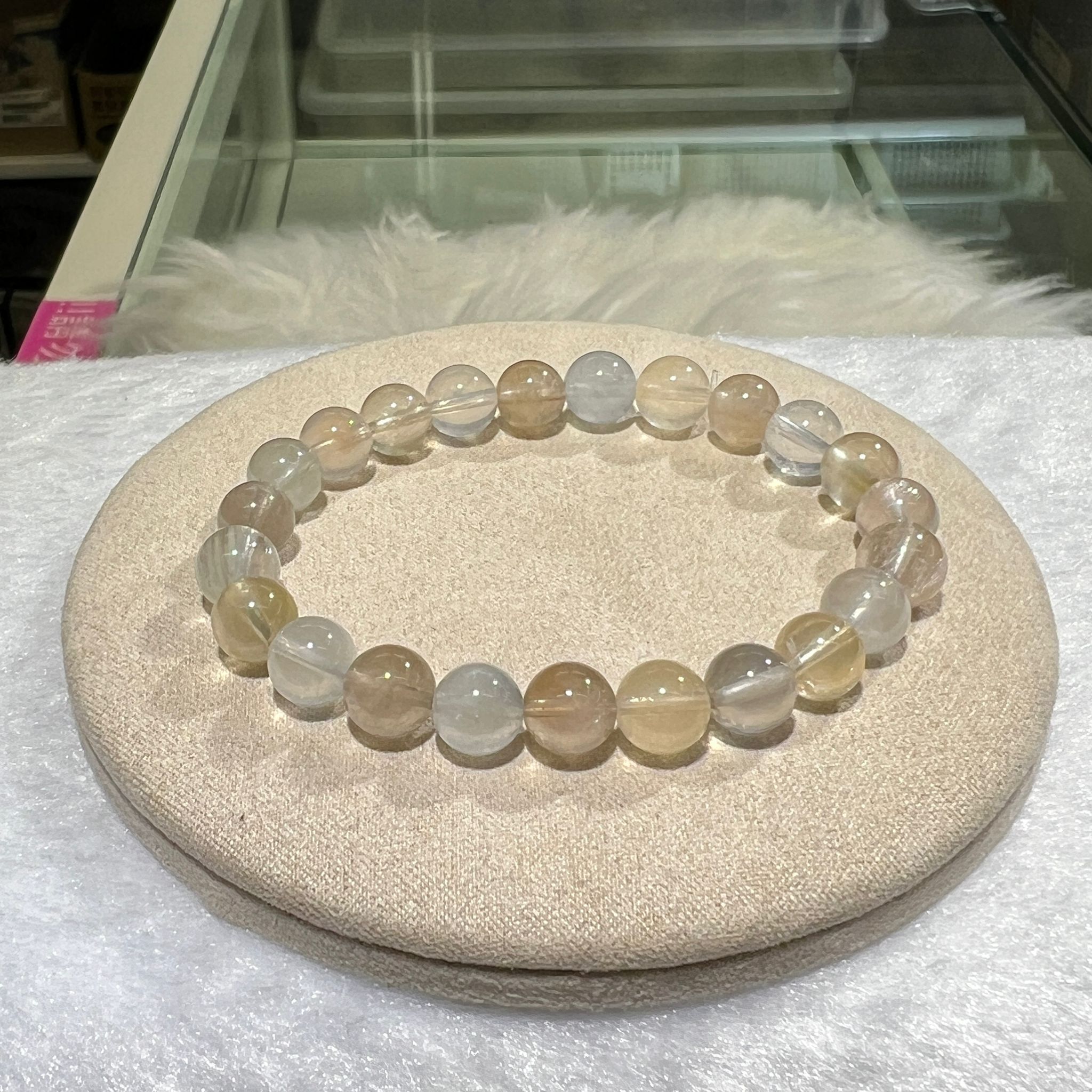 粉兔毛手串 8mm+/-  #CA0009