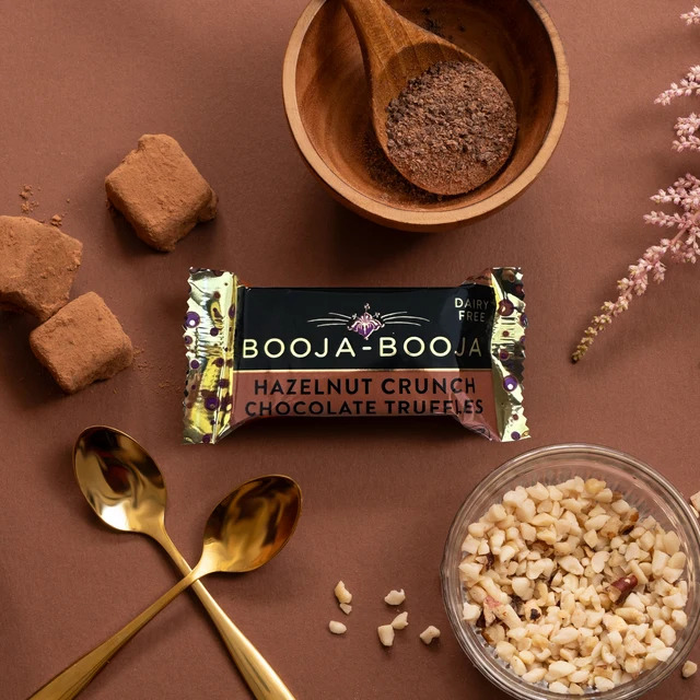 Booja Booja 有機榛子碎黑朱古力孖裝（55%可可）Hazelnut Crunch Twin Pack Truffle - Organic（23g）