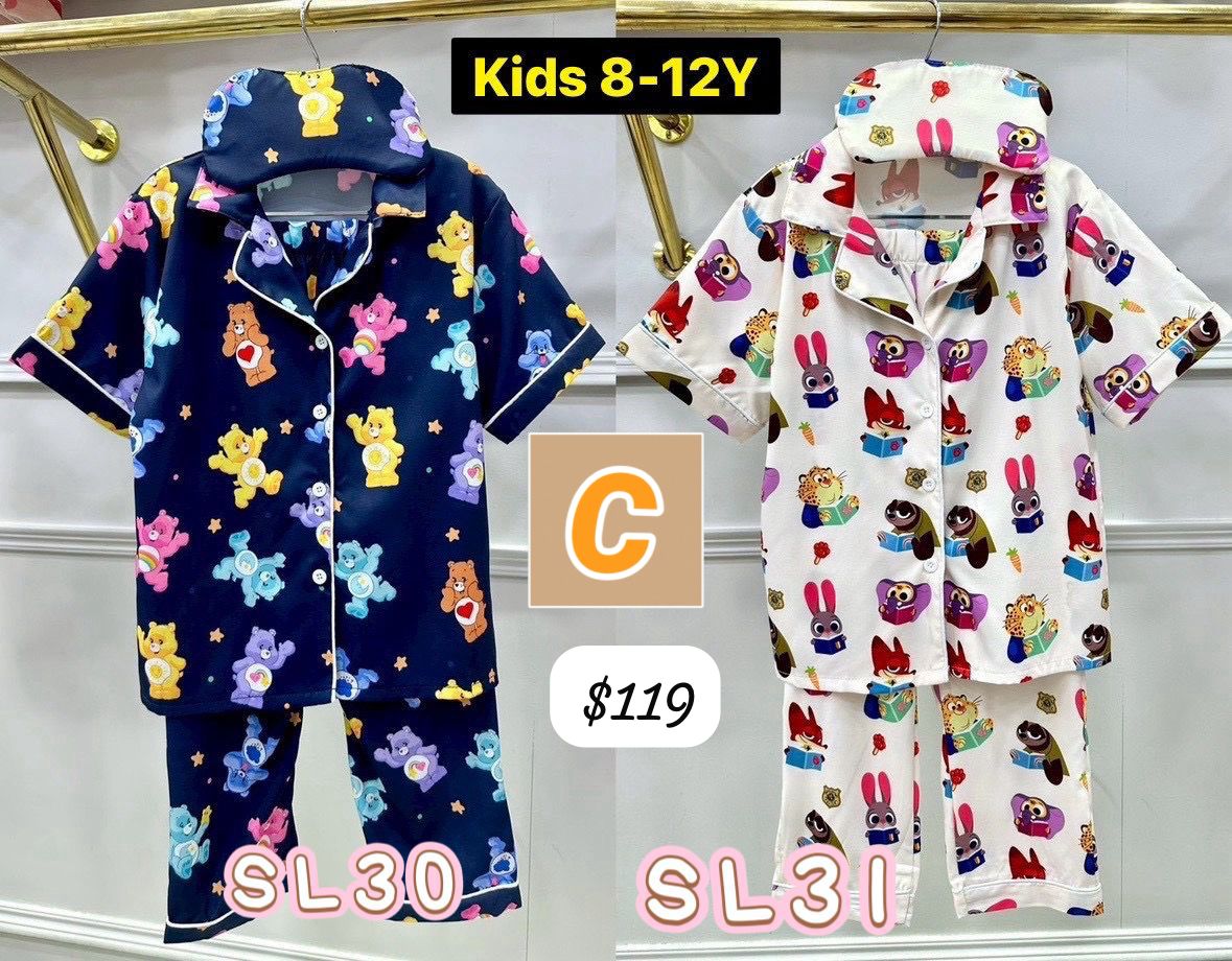 C-2604-泰國直送真絲睡衣兒童版-6月初到