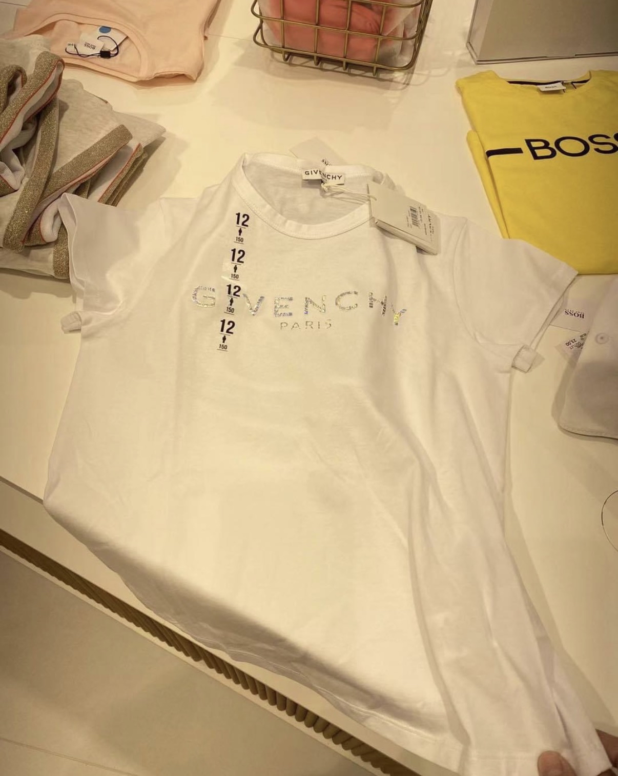 Givenchy kids  白色幻彩logo tee