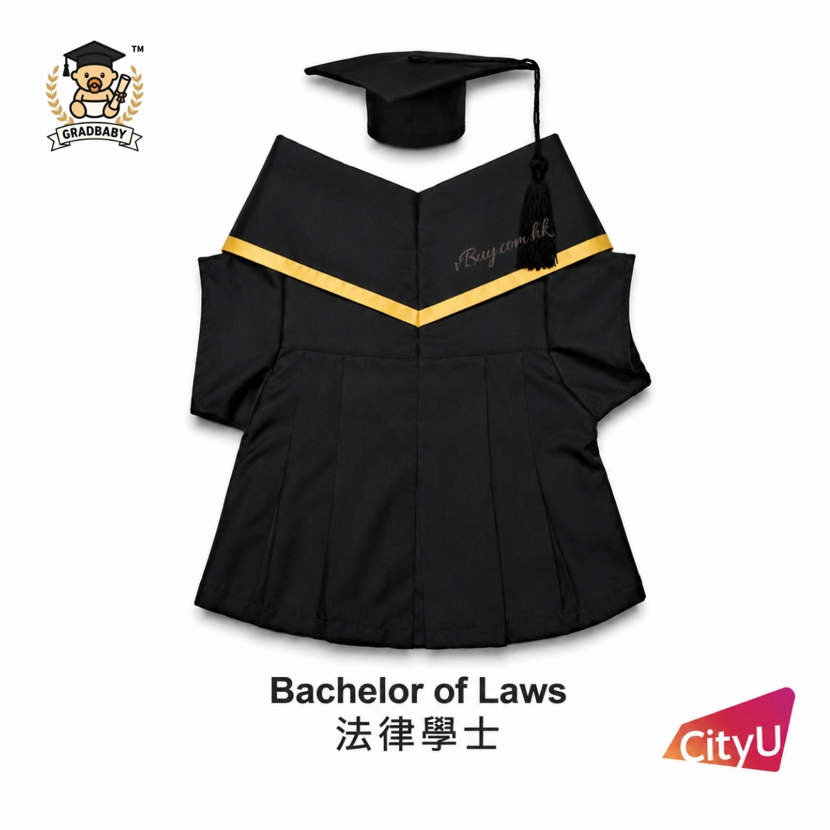 城大CityU公仔畢業袍-法律學士 可綉名/校名/年份/校章 公仔畢業袍 Gradbaby