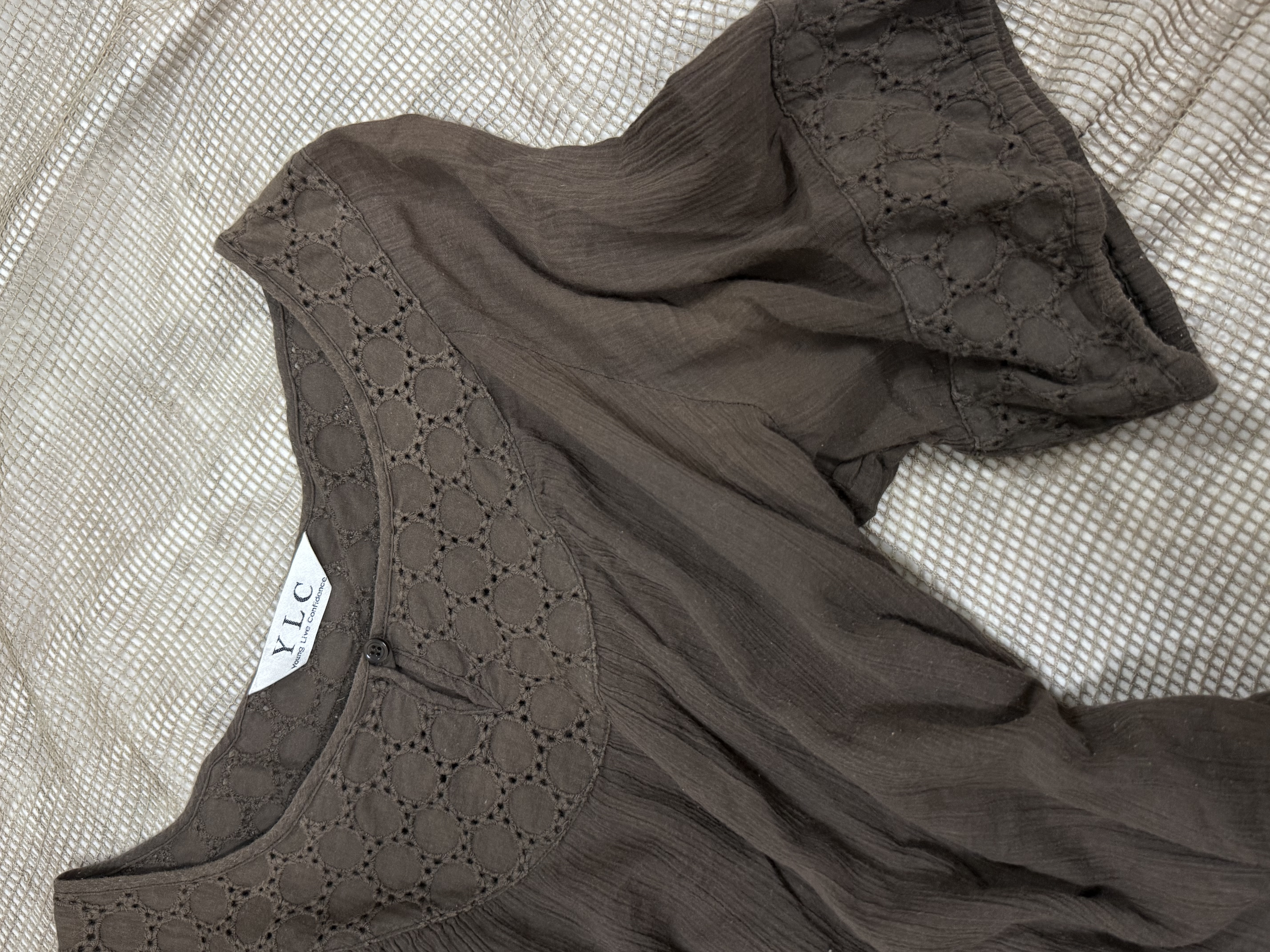 Chocolate Brown Cotton Gauze Top