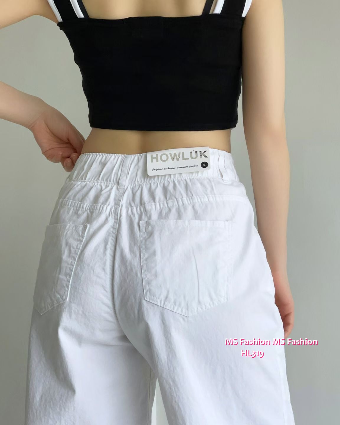 HL319 韓國👖Howluk微吊腳彈力棉闊筒褲