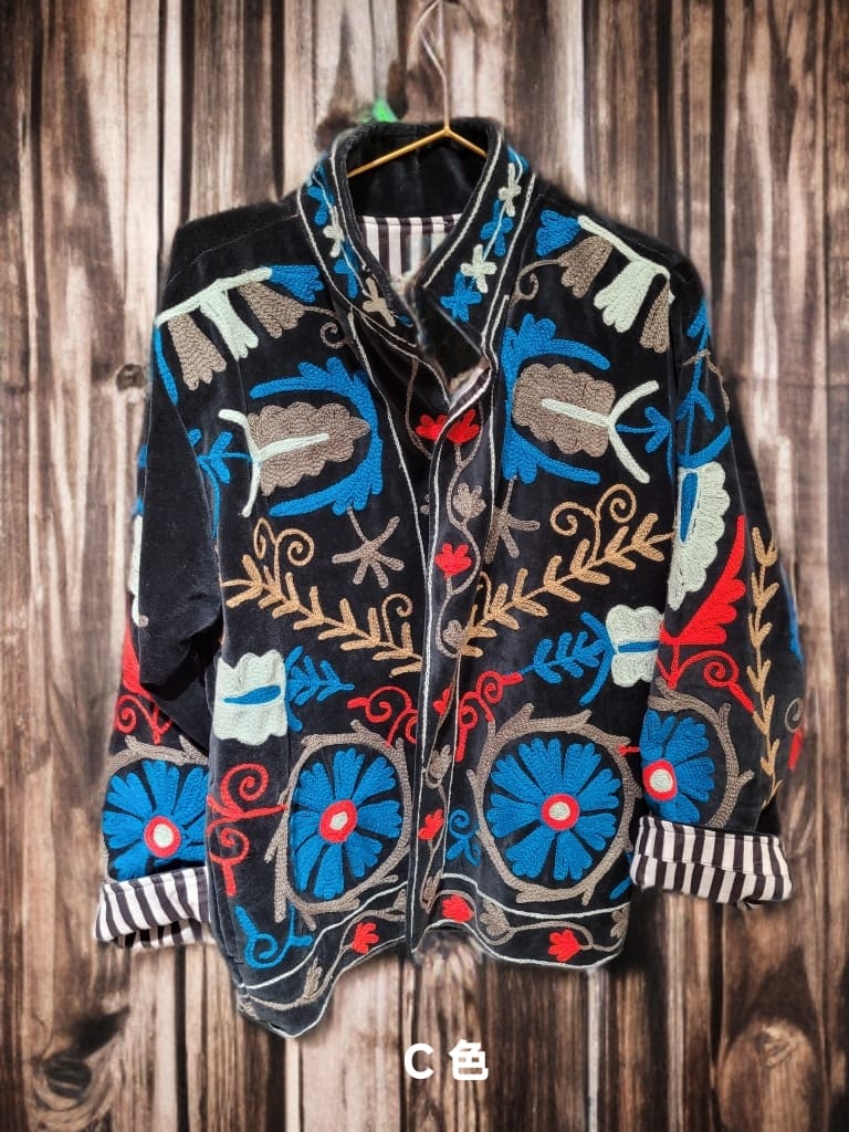 印度 Suzani 刺繡絲絨褸 