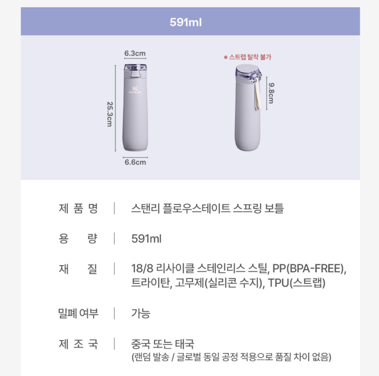 韓國 STANLEY 最新 FlowState Spring Bottle 防漏 彈蓋 不鏽鋼保溫瓶591ml