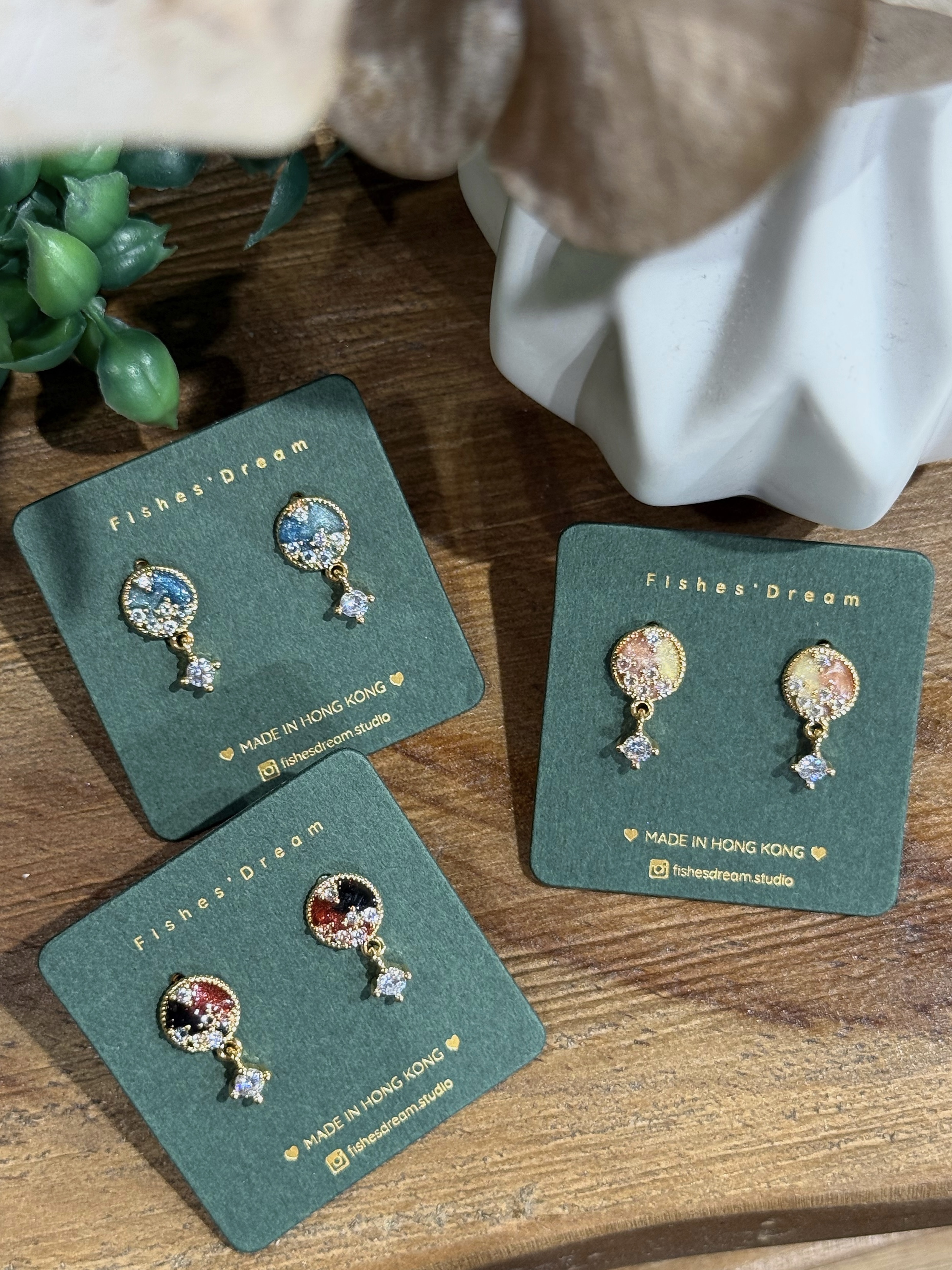 暗湧 Undercurrent Stud Earrings | 耳釘固定的垂飾耳環