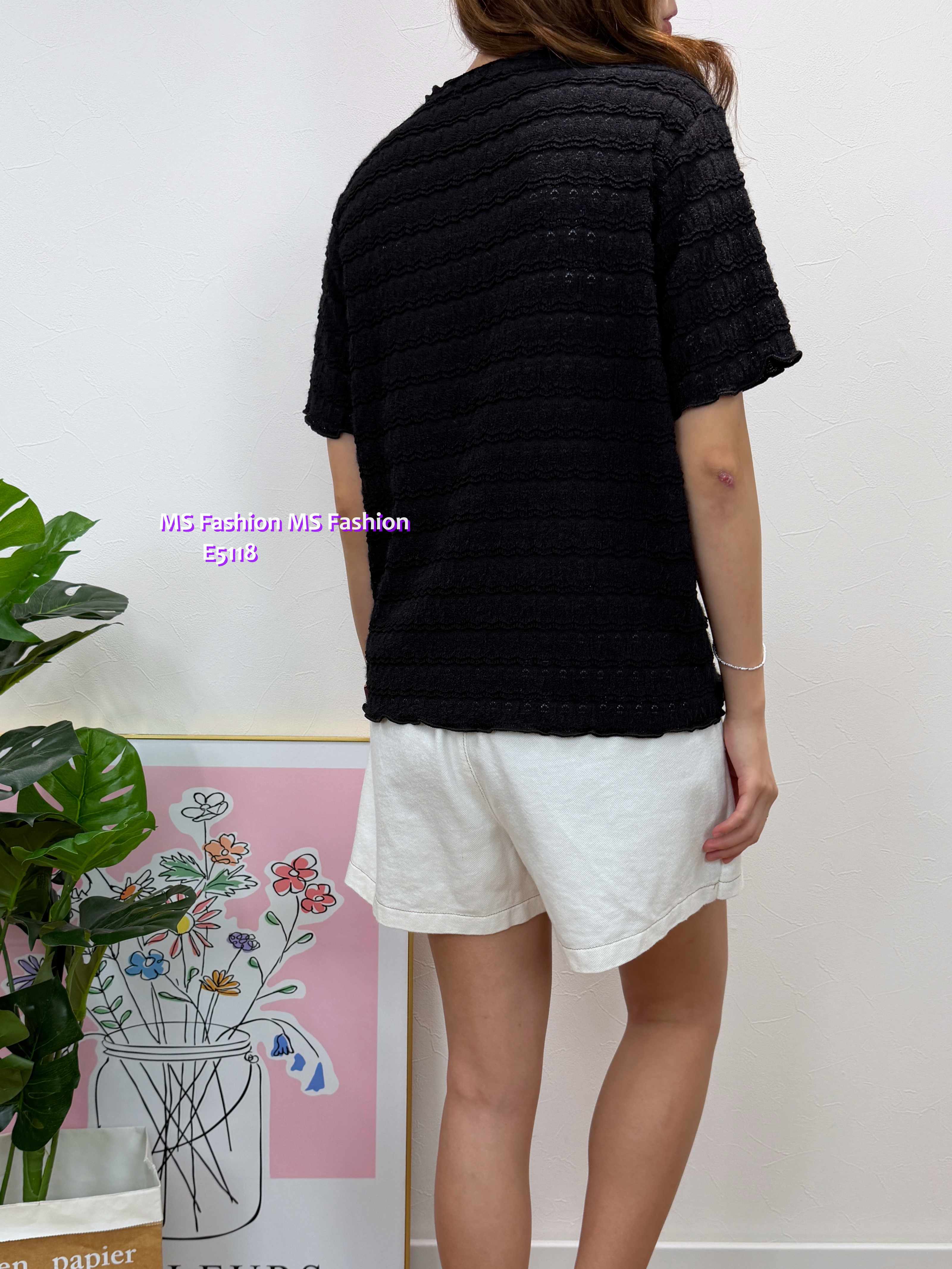 E5118 波浪橫紋top