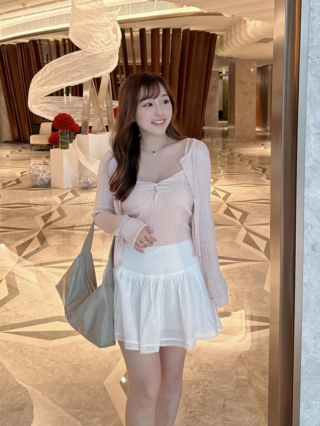 【初春甜美感】高腰喱士花邊短裙