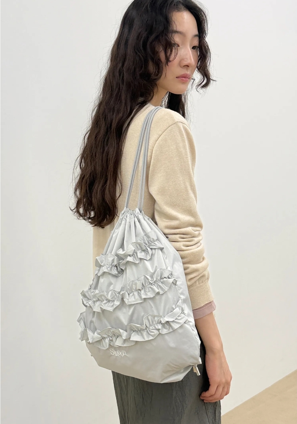 SINOON Ruffle String Bag