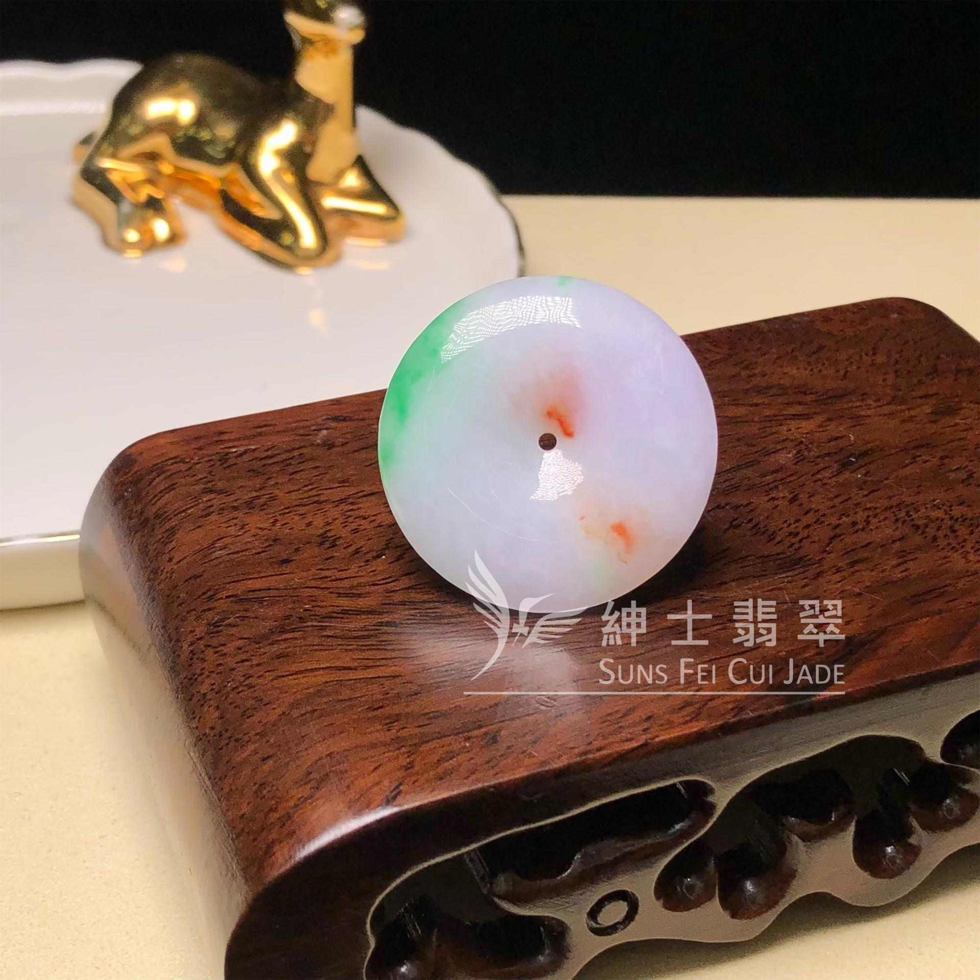 #B08576 三彩平安扣