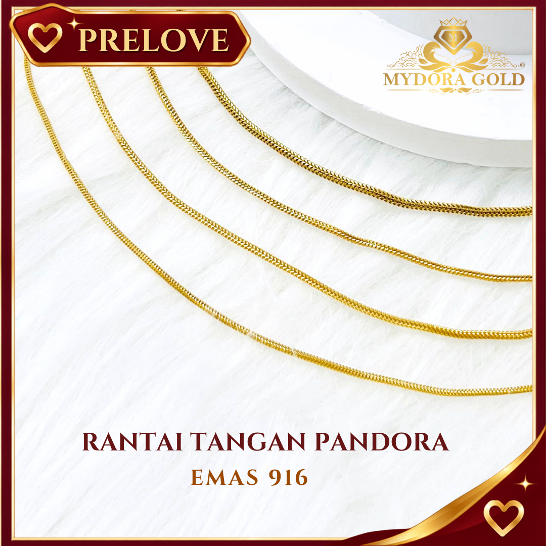 Pre-Loved: Rantai Tangan Pandora PDR l EMAS 916/22K