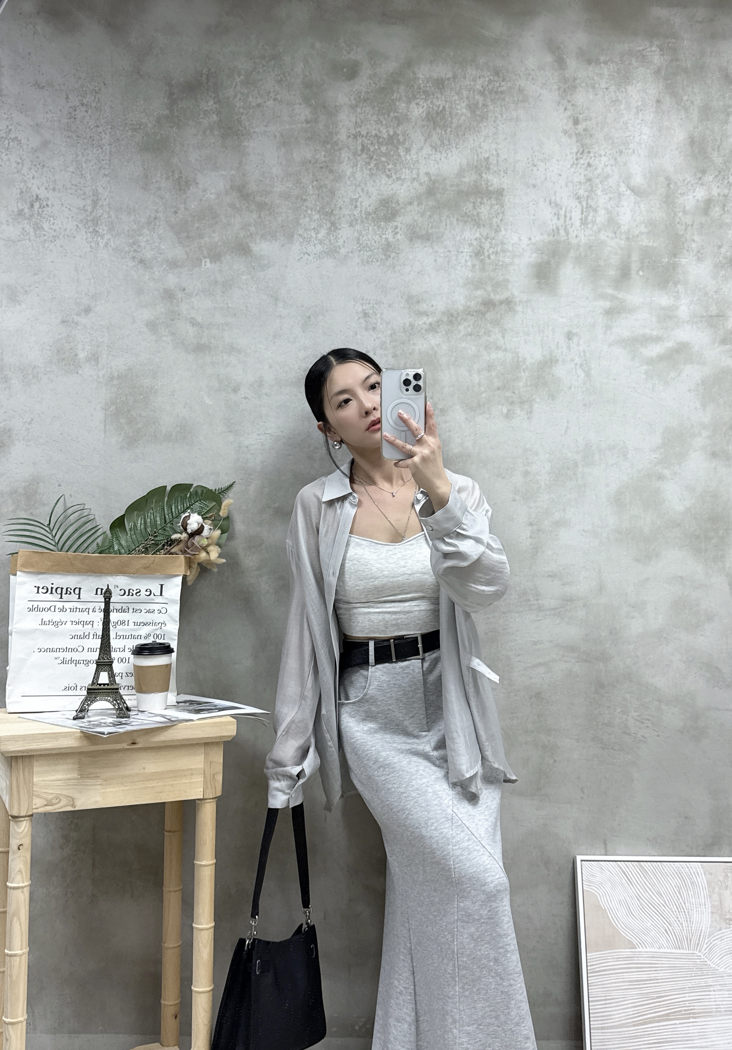 絲質側扣防曬恤衫