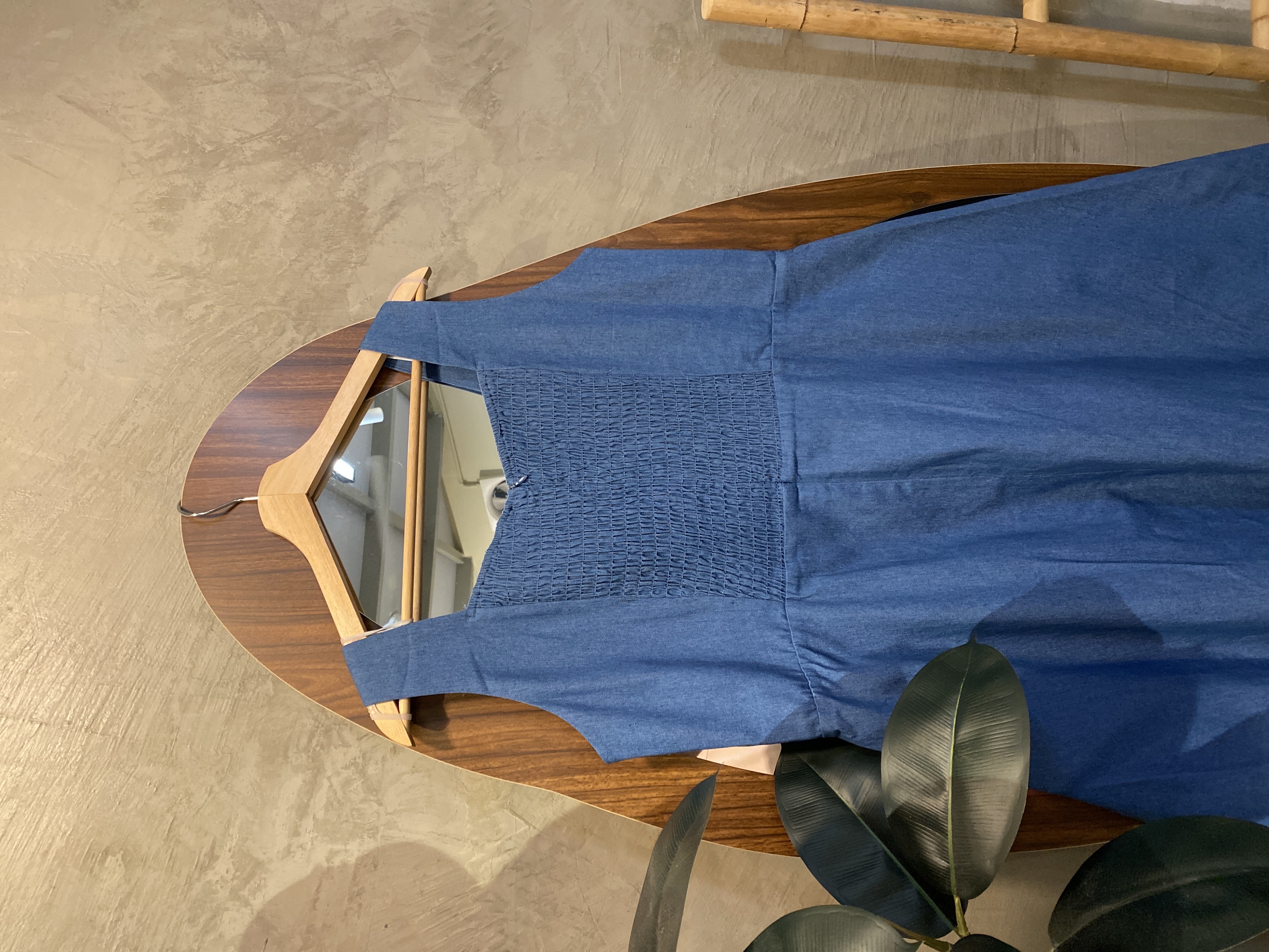 ✨4671号-气质钻领吊带牛仔A字显瘦连身裙