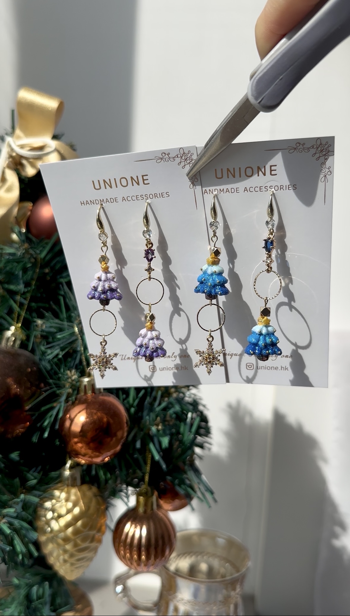 雪花糖果雪霜聖誕樹耳環❄️🎄(2色)